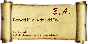 Bondár Adrián névjegykártya